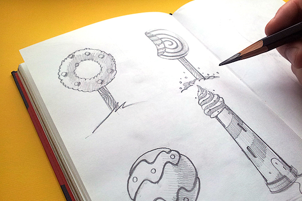 甜甜圈包裝插畫設計