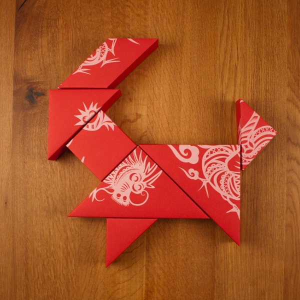 春節(jié)禮品盒包裝設計，新年七巧板的妙用