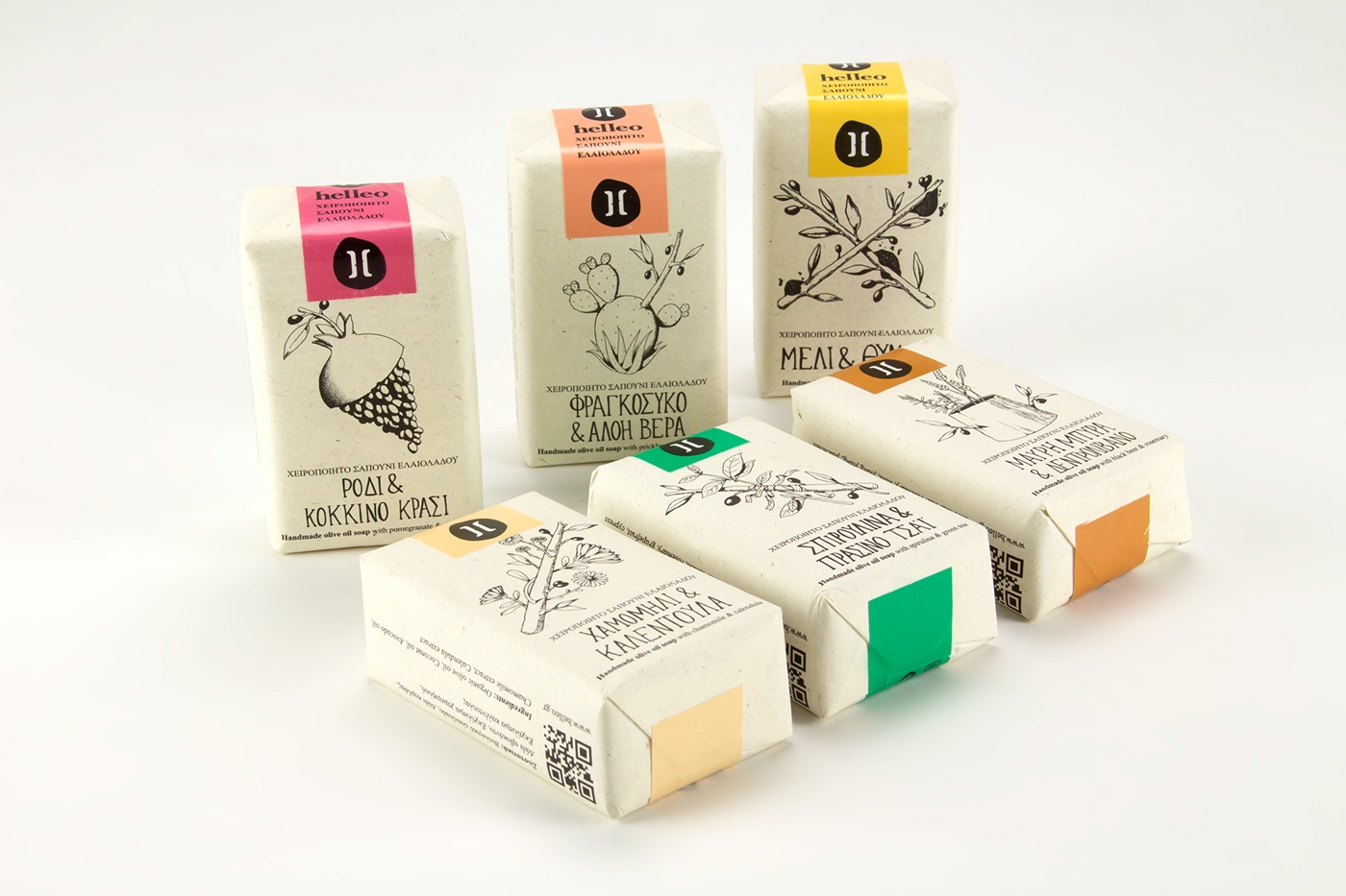 Helleo天然肥皂系列品牌包裝設(shè)計(jì),六個(gè)肥皂,六個(gè)故事