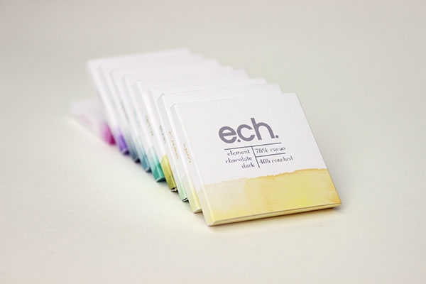 彩色之光， 生態手工巧克力食品包裝設計工程。