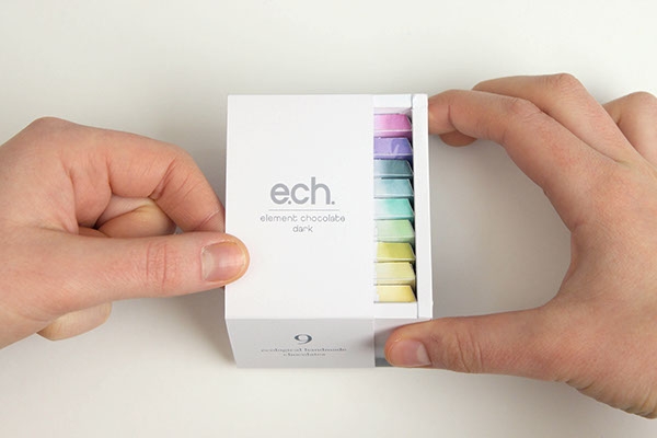 彩色之光， 生態手工巧克力食品包裝設計工程。