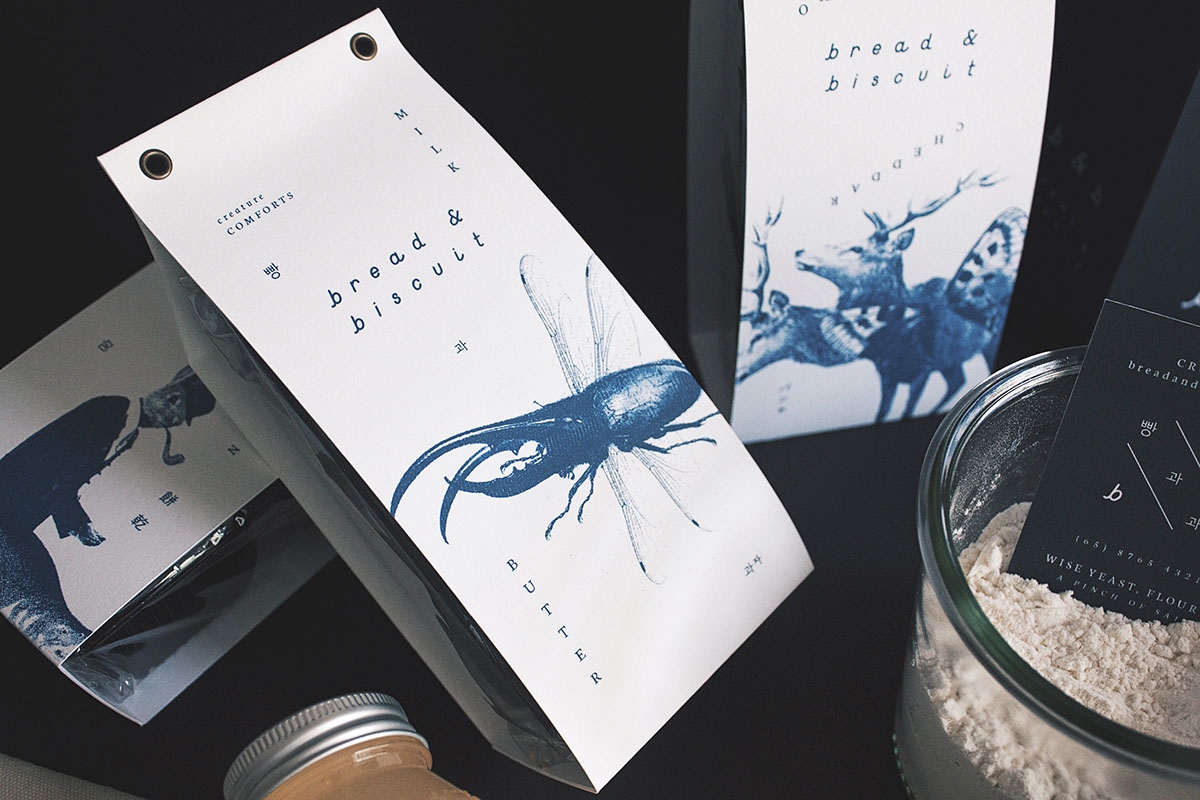 概念化早餐，面包與餅干食品飲料包裝設(shè)計(jì)