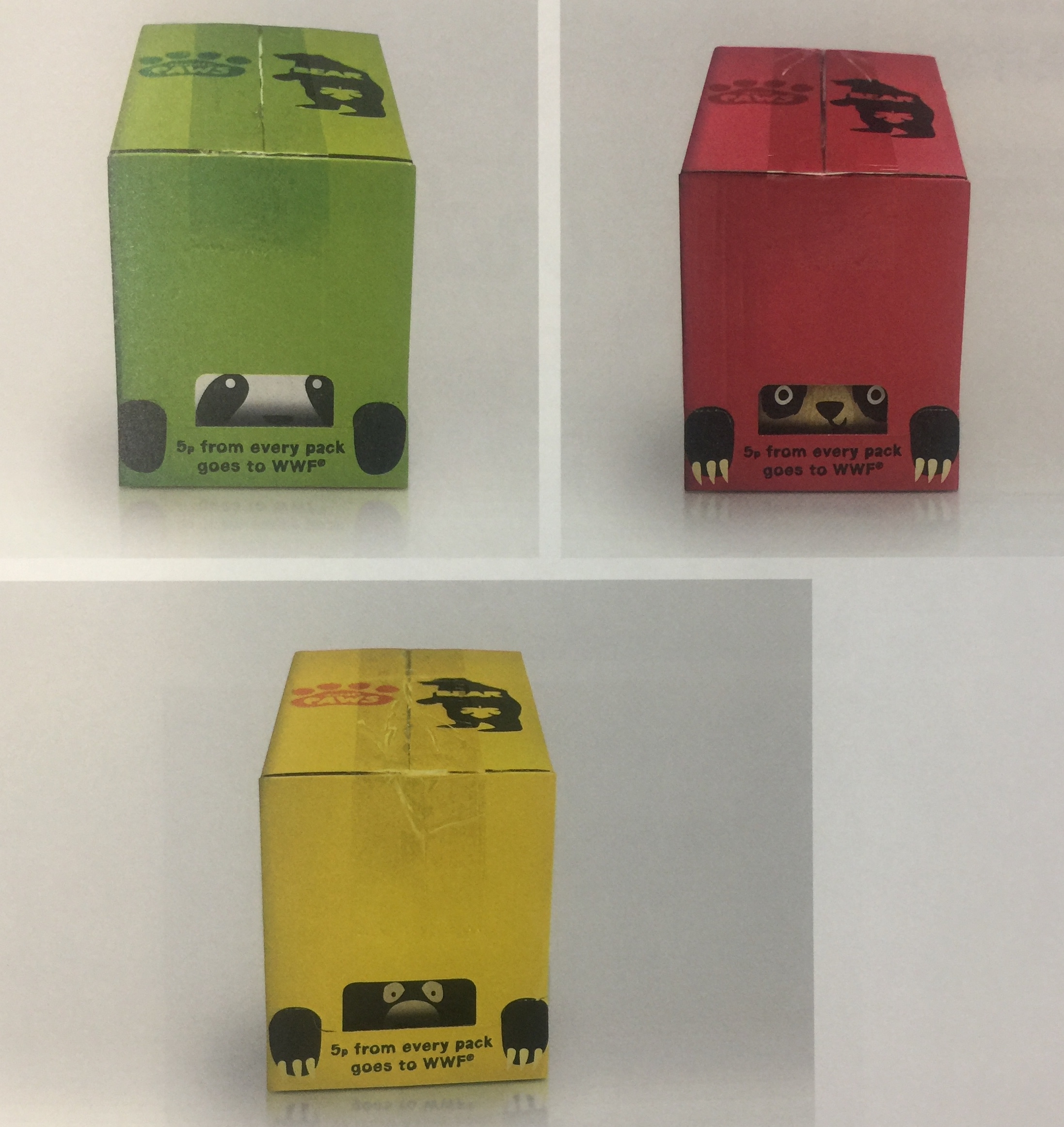 限量版的眼鏡熊、北極熊、懶熊和熊貓水果干包裝設計